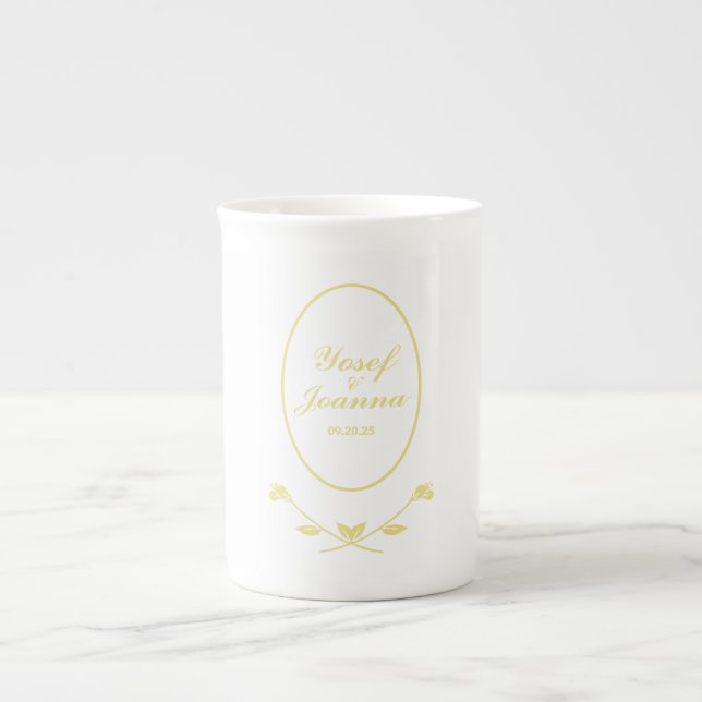 Gold Wedding Bone China Mug (Front)