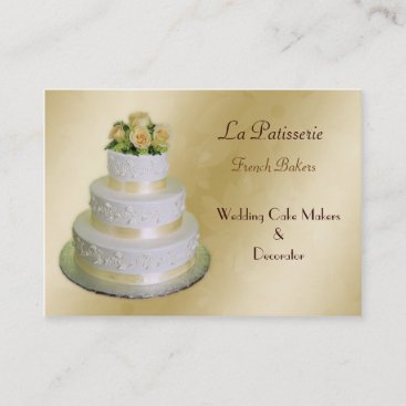 gold Wedding Cake makers business Cards