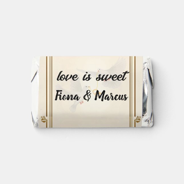Gold Wedding Candy Favor Labels Elegant Luxury (Front)
