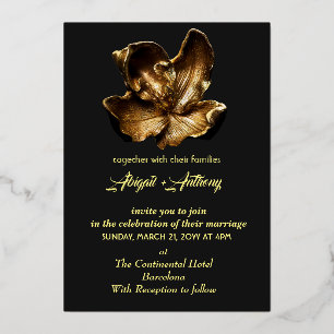 Gold Wedding Design Foil Invitation