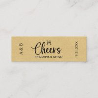 Gold Wedding Drink Ticket Voucher