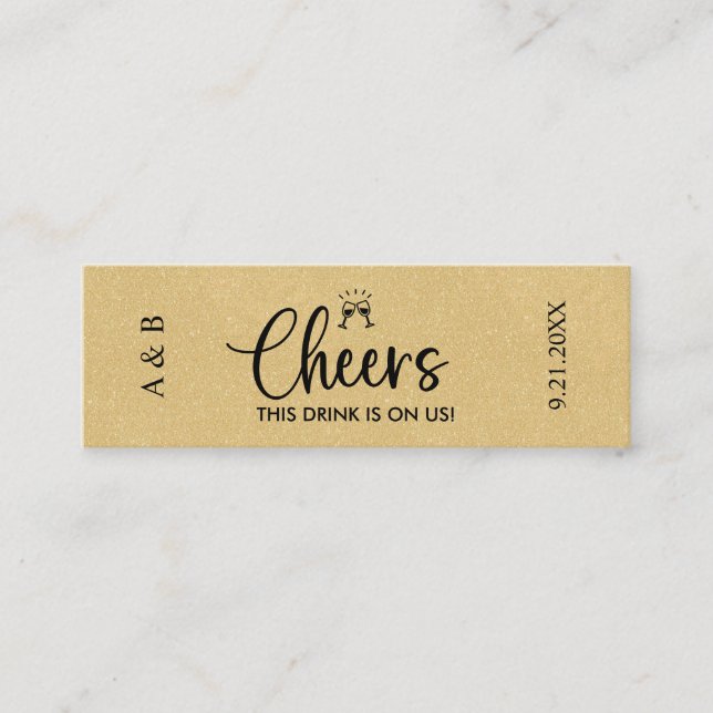 Gold Wedding Drink Ticket Voucher (Front)