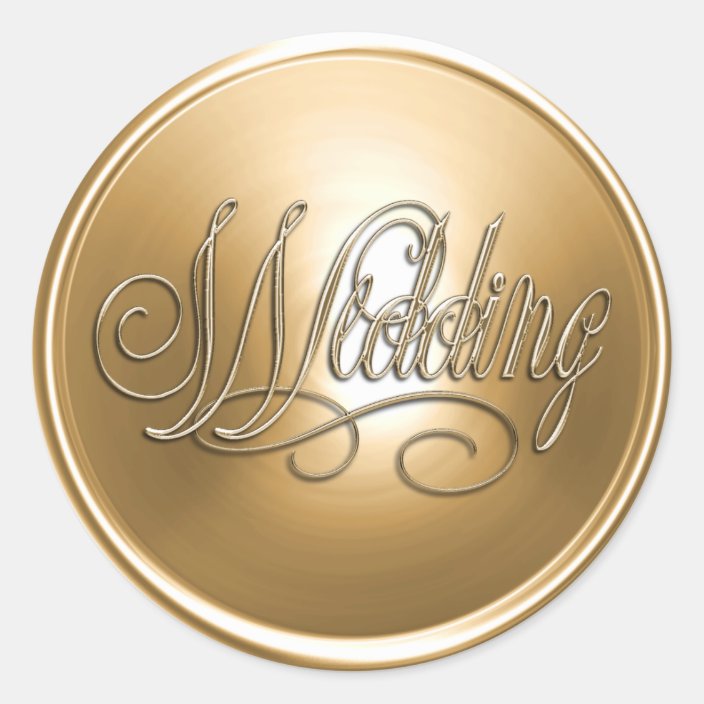 Gold Wedding Envelope Seal
