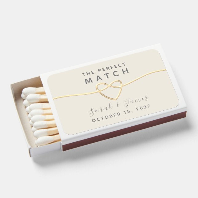 Gold Wedding Favor Matchboxes (Front Open)
