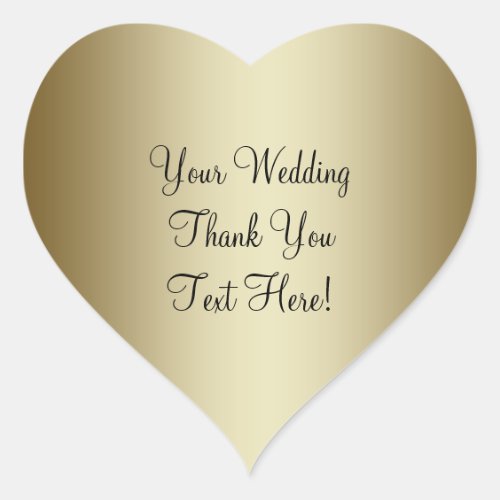 Gold Wedding Favor Thank You Sticker