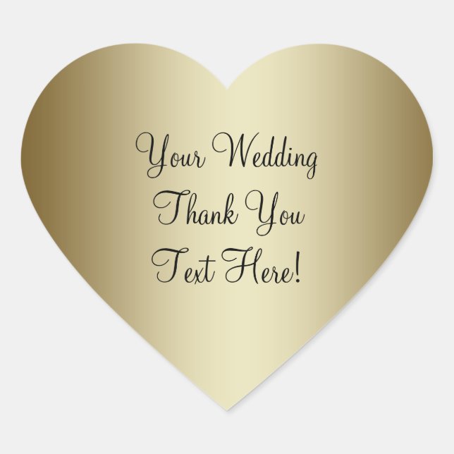 Gold Wedding Favor Thank You Sticker (Front)