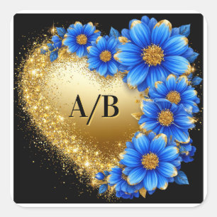 💖 Gold Wedding Heart Floral Bride For Gifts Square Sticker