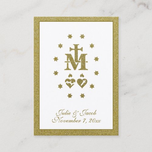 Gold Wedding Holy Card Miraculous Medal