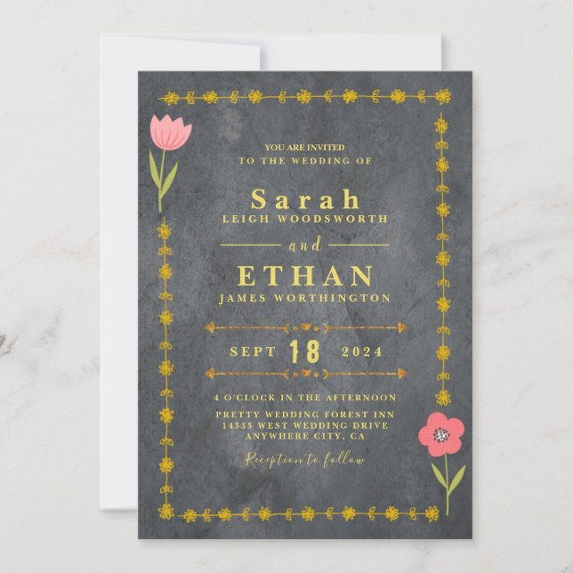 Gold Wedding Invitation (Front)