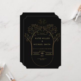 gold wedding invitation