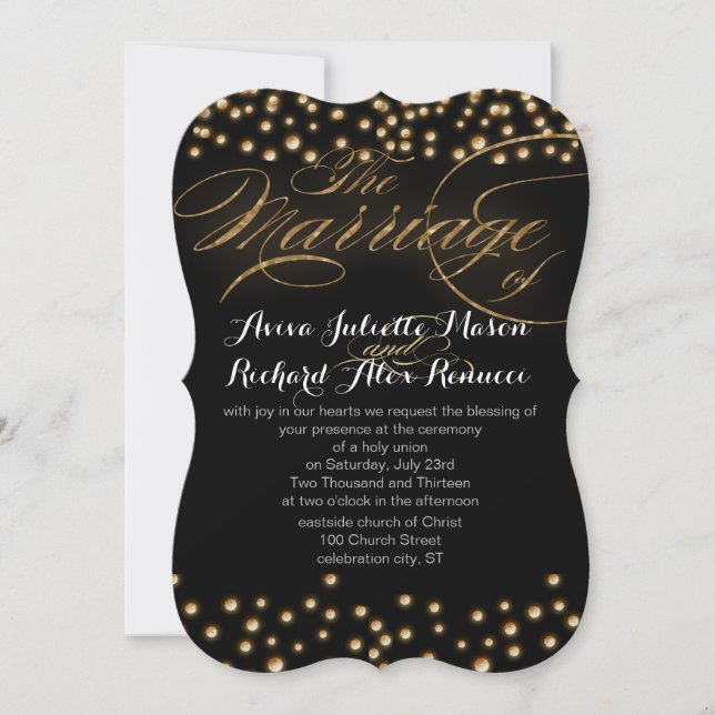 Gold Wedding Invitations (Front)