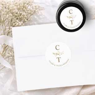 Gold Wedding Monogram Envelope Seal / Favor