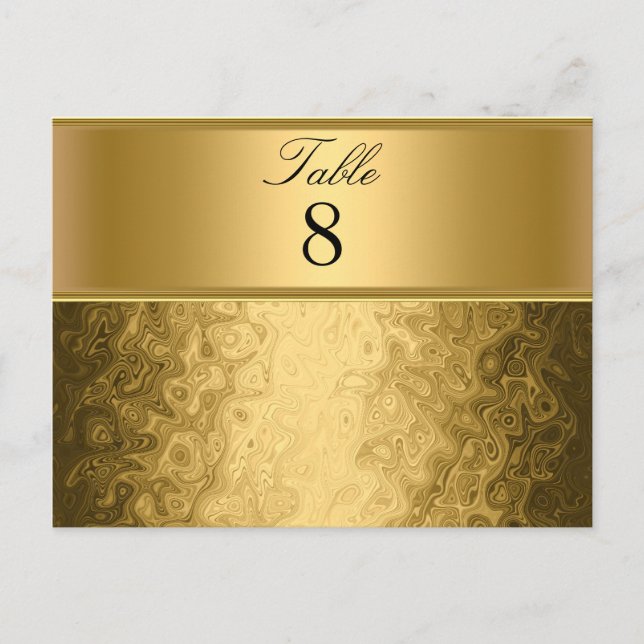 Gold Wedding Party table Numbers (Front)