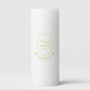 Gold Wedding Pillar Candle