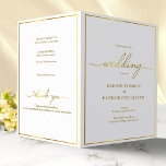 Gold Wedding Program Modern Font & Gold Border<br><div class="desc">This foldable elegant wedding program features a faux gold border which will fit with many wedding themes. Designed to be printed on both sides and supplied flat for you to fold, the cover shows the venue whilst the inside can be edited with the order of service and wedding party.This modern...</div>