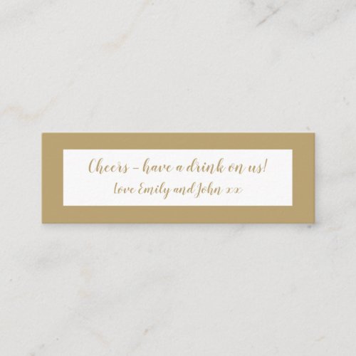 Gold Wedding Reception Drinks Ticket