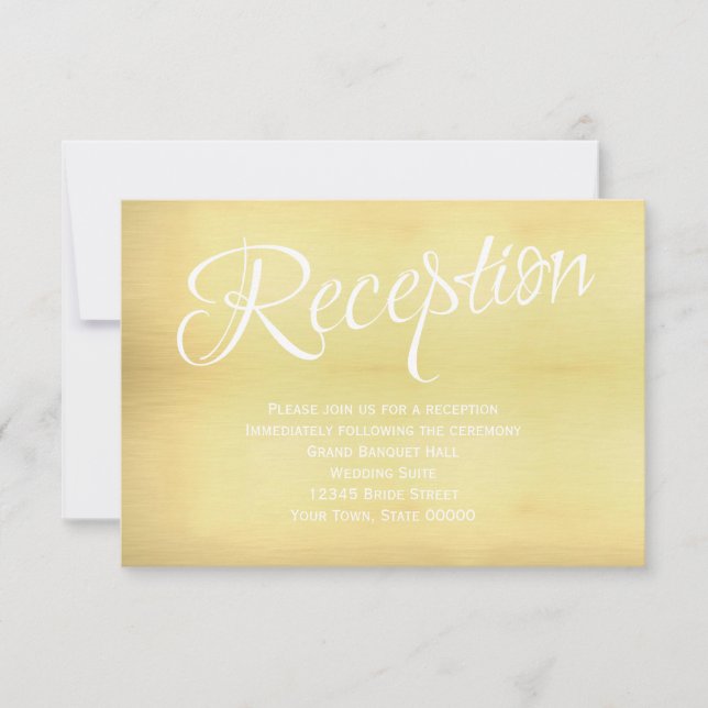 Gold Wedding Reception Info Card (Front)