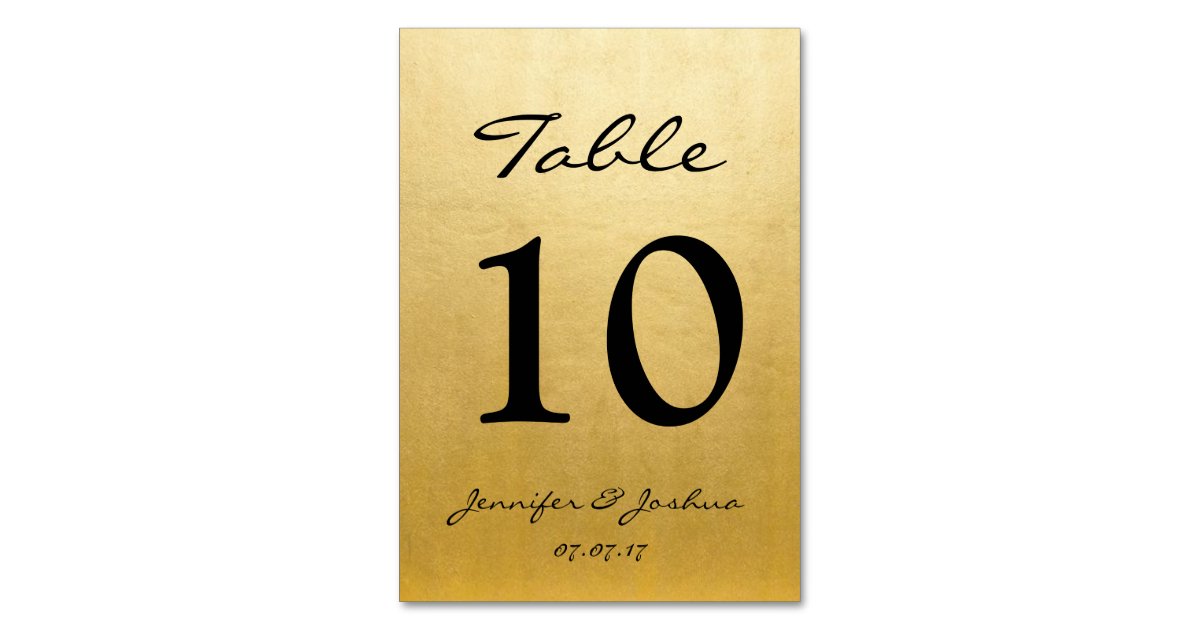 Gold Wedding Reception Table Number Cards Template Zazzle