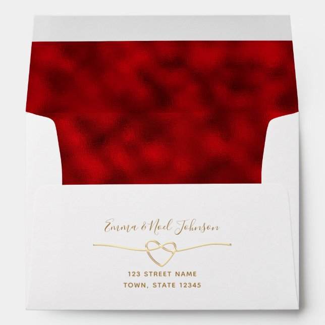 Gold Wedding Return Address 5x7 Envelope (Back (Bottom))