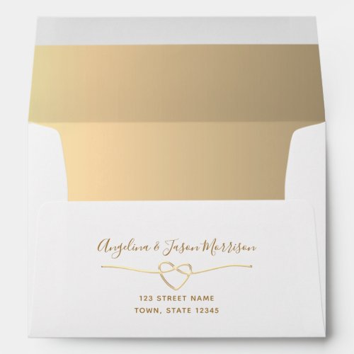 Gold Wedding Return Address 5x7 Envelope