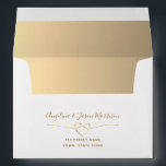 Gold Wedding Return Address 5x7 Envelope<br><div class="desc">Simple,  minimalist,  romantic white wedding invitation 5x7 envelope with  return address and gold rope heart. 
Perfect match with Tying The Knot theme.</div>