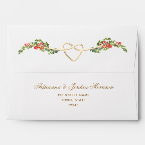 Gold Wedding Return Address Envelope