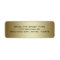 Gold Wedding Return Address Labels