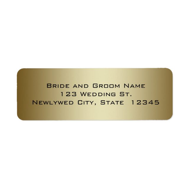 Gold Wedding Return Address Labels (Front)