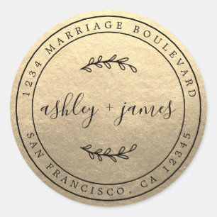 Gold Wedding Return Address Seal
