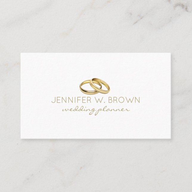 Gold Wedding Ring Jewelry Business Card (Front)