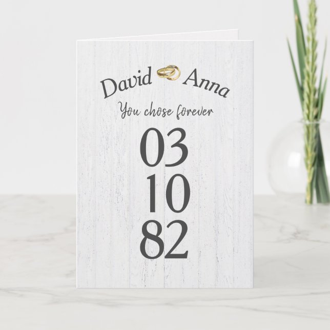 Gold Wedding Rings Anniversary Congratulations  Card (Front)