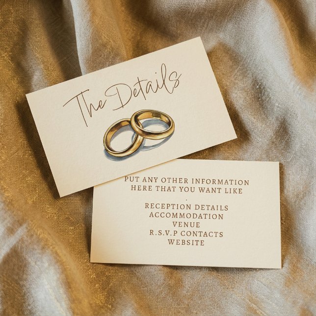 Gold wedding rings the details Enclosure Card (Gold wedding rings the details Enclosure Card)
