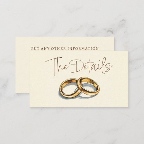 Gold wedding rings the details Enclosure Card