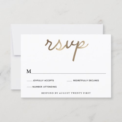 Gold Wedding RSVP enclosure card