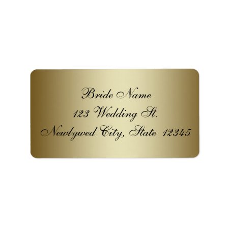 Gold Wedding Rsvp Return Address Labels