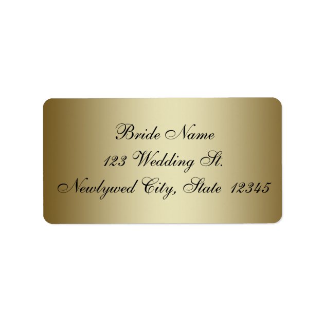 Gold Wedding RSVP Return Address Labels