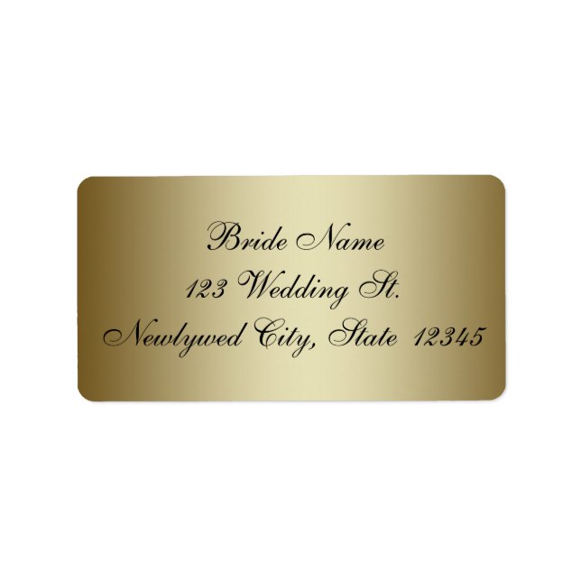 Gold Wedding RSVP Return Address Labels (Front)