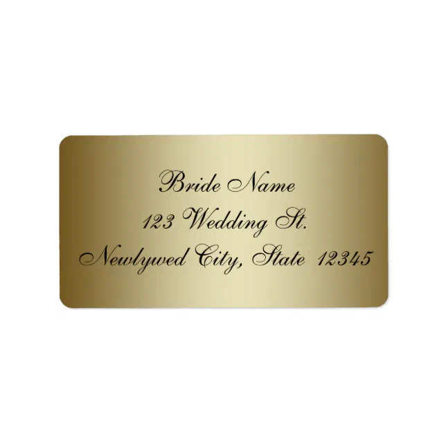 Gold Wedding RSVP Return Address Labels Zazzle