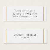 Gold wedding rsvp website card (Front & Back)