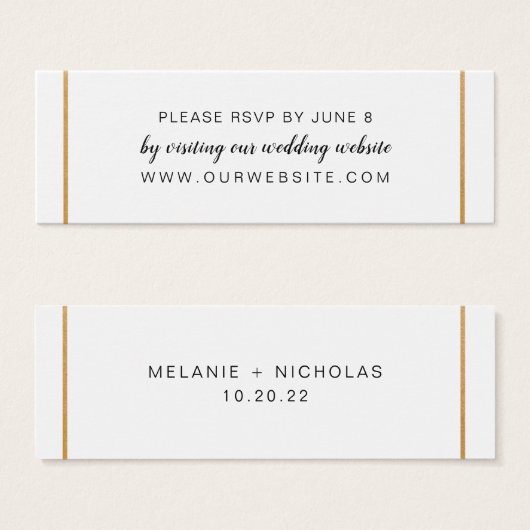 Gold wedding rsvp website card (Front & Back)