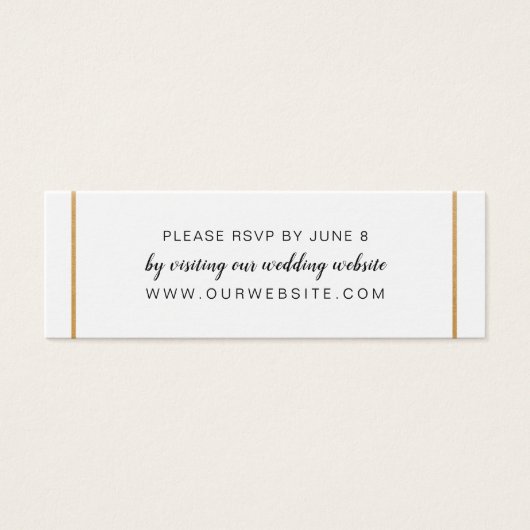 Gold wedding rsvp website card (Front)