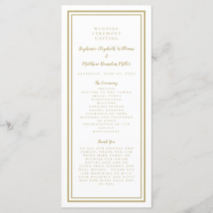 Gold Wedding Service Ceremony Minimalist Elegant P Program