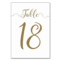 SET OF 18 GOLD TABLE NUMBERS FOR outlets WEDDING OR EVENT