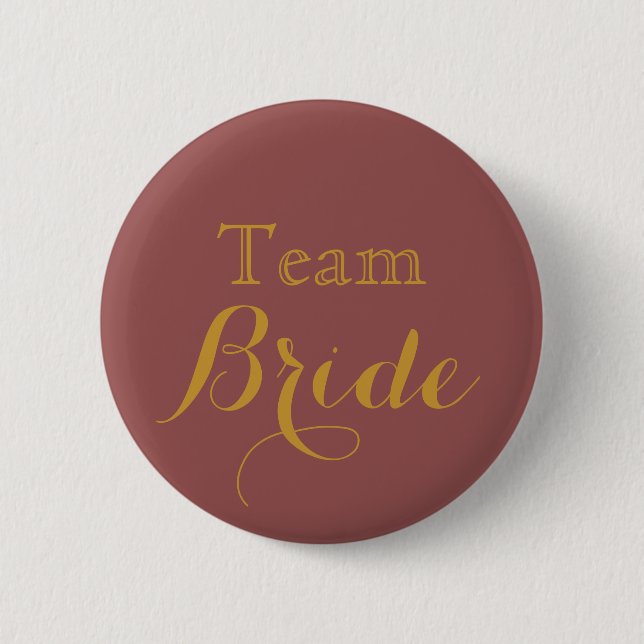 Gold Wedding Team Bride Button (Front)