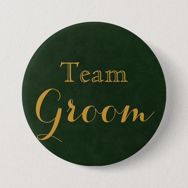 Gold Wedding Team Groom Button (Front)