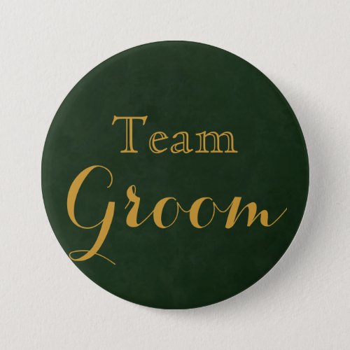 Gold Wedding Team Groom Button