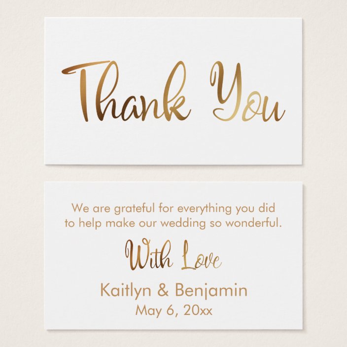 Gold Wedding Thank You Favor Tag Insert Card Zazzle Gold Wedding Thank You Favor Tag Insert
