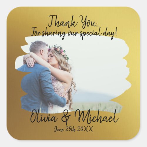 Gold Wedding Thank You Labels