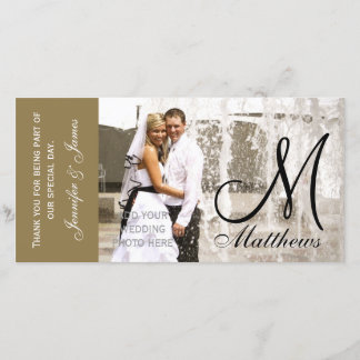 Gold Wedding Thank You Photo Cards Template