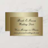 Gold Wedding Website Insert Card for Invitations (Front/Back)
